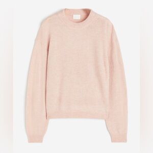 H&M. Light Pink Melange Fuzzy Crewneck Sweater. Size Small.